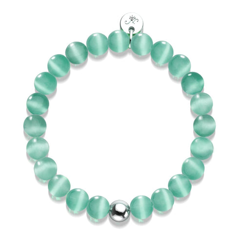 Sarcelle | Argent sterling .925 | Bracelet en verre du Cheshire